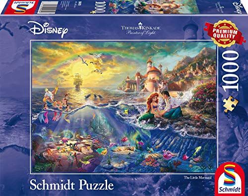 Schmidt Spiele Puzzle 59479 – Puzzle Thomas Kinkade 1000 Piezas Disney Sirenita, Ariel