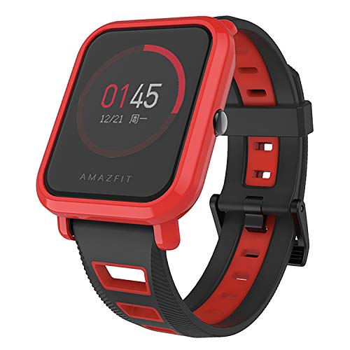 SenMore Correa para Amazfit Bip Younth - 20mm Silicona Pulsera Impermeable Correas de Repuesto para Galaxy Watch 42mm, Gear S2 Classic, Huami Amazfit Bip (20MM, 1PCS Blackred)