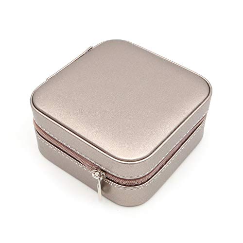 Shiwaki Caja de joyería, Caja de joyería de Piel sintética, Caja de Almacenamiento de joyería para Anillos, Pendientes, Collar, Organizador de Pulseras Cajas de Almacenamiento de joyería - Champán