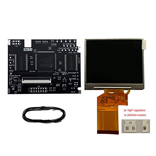 SHIZHI V3.1 Pantalla LCD Ajuste para Sega Game Gear Highlit Pantalla Completa VGA out Mod Resaltado LCD Ajustable Kits LCD Fit para la Consola Sega GG (Color : LCD Screen Kit)