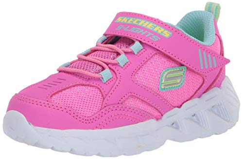 Skechers Magna-Lights, Zapatillas, Rosa (Pink & Multi Textile/Hot Pink Trim Pkmt), 27 EU