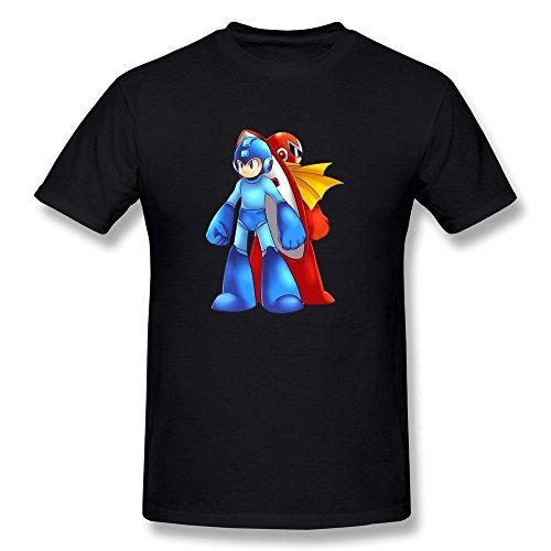 Sluggish min Men's Megaman Protoman Rockman T-Shirt Black tee