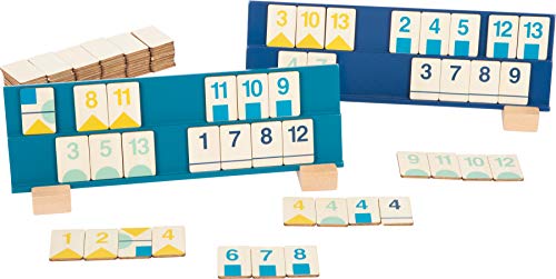 Small Foot 11716 Juego de colocación de números Rummy, de Madera, Juego de Mesa, Colores Modernos. a Partir de 7 años