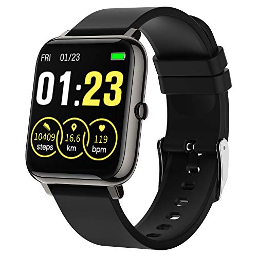 Smartwatch Mujer Hombre,Relojes Inteligentes Impermeable IP67 con Pulsómetros Podómetro Cronómetros Monitor de Sueño Contador de Caloría Reloj Digital Pulsera Actividad Inteligente para Android iOS