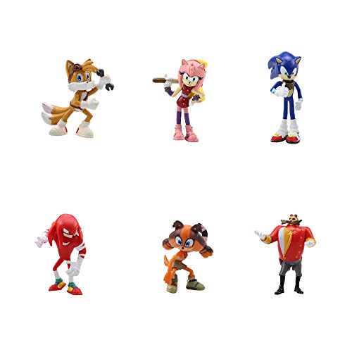 smileh Sonic Cake Topper Figuras Sonic The Hedgehog Figuras Decoración Para Tarta Sonic Shadow Tails Mini Figuras Set 6 Piezas