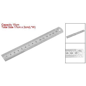 Sonline 15cm 6 Pulgadas Regla de Metal Inoxidable Herramienta de Medicion