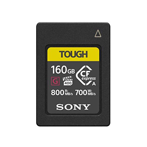 Sony CEAG160T.SYM - Flash Cfexpress Tarjeta de Memoria (160 GB, Tipo A, VPG400, Alta Velocidad, Serie G, con garantía de Rendimiento de vídeo, Lectura de 800 MB/s y Escritura 700 MB/s), Negro