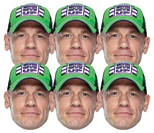 Star Cutouts Ltd SMP416 John Cena WWE - Juego de 6 máscaras de Lucha Libre para Familiares, Amigos y Fans