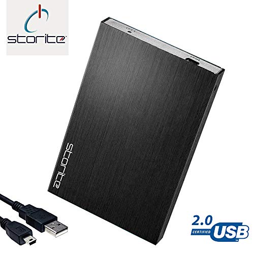 Storite Externo portátil Hardrive HDD, 2.5 Pulgadas 2.0 USB Slim Disco Duro para Almacenamiento/Copia de Seguridad para computadora, portátil, PC, PS4, PS3, Xbox, Mac, CHROMEBOOK Negro 250 GB