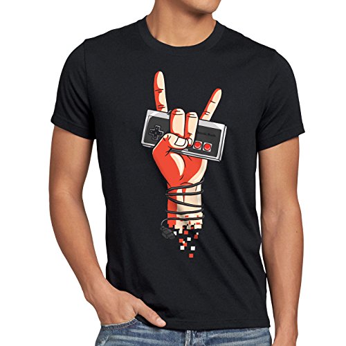 style3 Classic Rock Camiseta para Hombre T-Shirt NES Controller Mando 8-bit Game videoconsola, Talla:XL