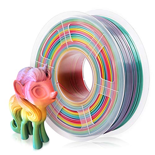 SUNLU PLA Multicolor Filamento 1.75mm, Impresora 3D PLA Rainbow Filamento 1kg Spool, Precisión Dimensional +/- 0.02 mm, PLA Rainbow Multicolor
