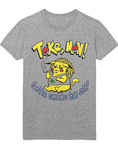 T-Shirt Poke Go Toke Mon Gotta Smoke 'em All Trainer Triforce Heiligtümer Harry Kanto Official Gym Leader X Y Blue Red Yellow Plus Hype Nerd Game C123131 Gris XXXL