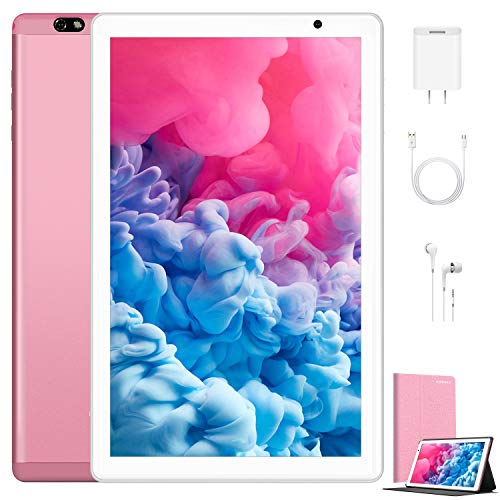 Tablet 10.1 Pulgadas 4G Android 10.0 Quad Core DUODUOGO G20 Tablet 4GB RAM 64GB ROM/128GB Escalables 8000mAh Doble SIM/Cámara Tablet PC Asistente de Voz de Google GMS Netfilx (Estándar, Rosado)