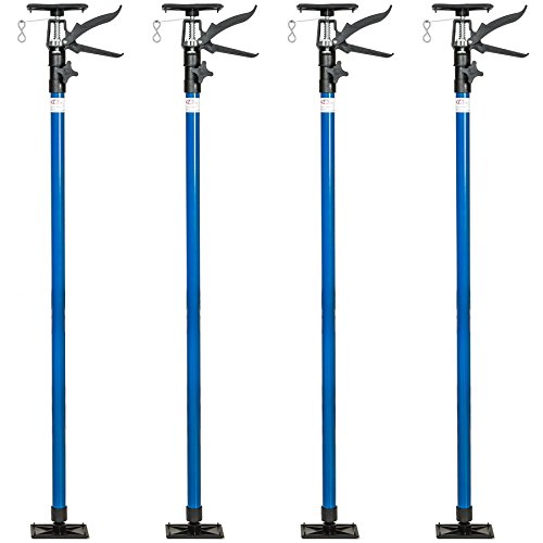 tectake 800396 - Set de Puntales 115-290 cm, Expansión Telescópico, Reforzado Soporte para Techos - disponible en varios Modelos (4x Azul | No. 402400)