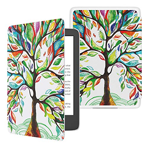 TiMOVO Funda para Nuevo Kindle (10ª generación - Modelo 2019), Funda de SmartShell Delgada y Ligera de Cuero PU con Auto Sueño/Estela (No para Kindle Paperwhite) - Árbol de Suerte