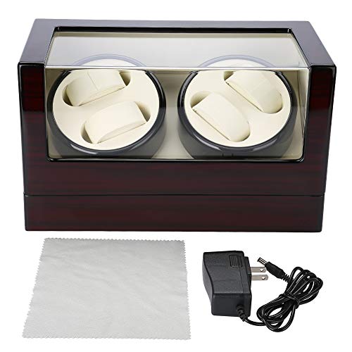 TMISHION Watch Winder, Caja Giratoria para Relojes Automatico 100-240V, Solo Mecánico Automático PU Caja Giratoria Negro Clásico Caja De Relojes Mecánicos Caja Bobinadora(2#)