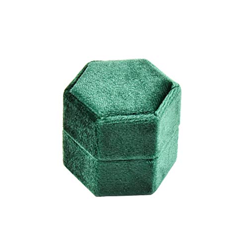 TOPBATHY Caja De Anillo De 1 Pc Caja De Almacenamiento De Anillo De Terciopelo Caja De Almacenamiento De Anillo Titular De Anillo De Boda para Boda De Fiesta De Aniversario (Forma Hexagonal)