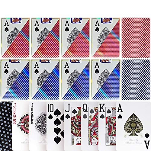 TX GIRL 10pcs / Set Juego De Tarjetas De Plástico Texas Hold'em 2 Esmerilado Lateral Antideslizante Poker Impermeable De PVC Lavable Palabra Grande Juego De Mesa De Póker del Casino