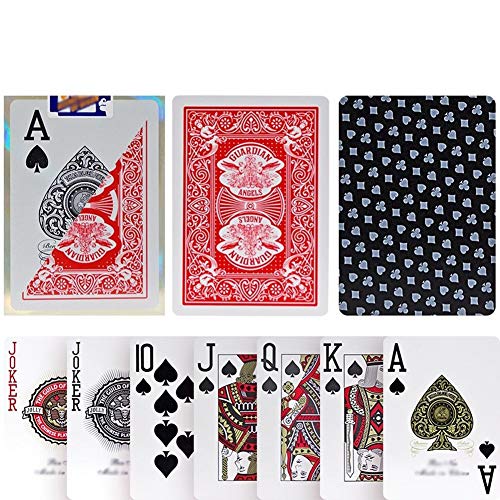 TX GIRL Juego De Tarjetas De Plástico Impermeable De PVC Texas Hold'em 2 Esmerilado Lateral Antideslizante Poker Club Palabra Grande del Póker del Casino Juego De Mesa Red - 1 Cubierta