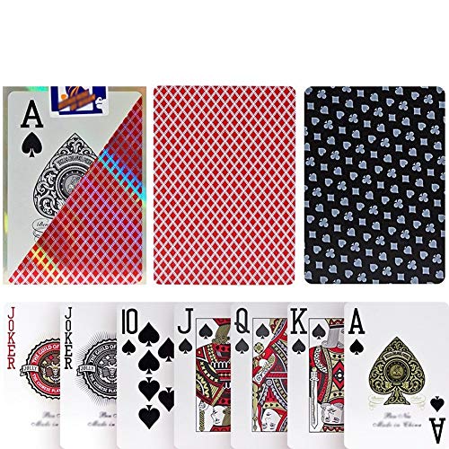 TX GIRL Juego De Tarjetas De Plástico Texas Hold'em Esmerilado Antideslizante Impermeable Lavable De PVC Poker Club Palabra Grande Juego De Mesa Casino Poker ¿1 Cubierta (Size : 777 Red)