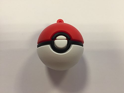 USB420 16GB-32GB Goma Bola Pokemon Rojo (32GB)