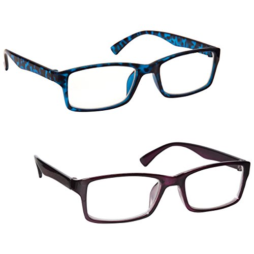 Uv Reader Gafas De Lectura Azul Carey Y Púrpura Lectores Valor Pack 2 Hombres Mujeres Uvr2092Bl_P +2,50 2 Unidades 70 g