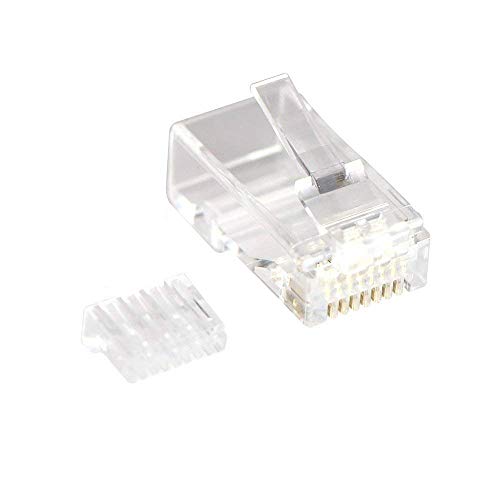 VCE 50 Unidades RJ45 Conecotor para Cable Cat6 Compatible con Cat5E Cat5 8P8C Sólido y Trenzado de Ethernet