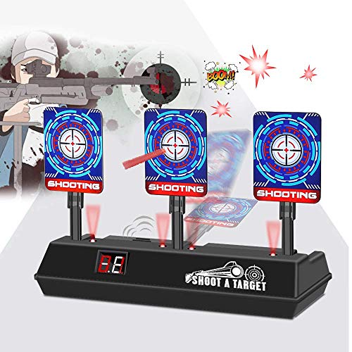 VEGKEY Objetivo Digital Electrónico para Pistolas Nerf,Objetivos de Tiro Eléctrico Reinicio Automático,Niños Electric Target Disparo para Juguete Pistolas N-Strike Elite / Mega / Rival Serie