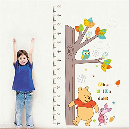 WANGJIA Cuadro De Crecimiento De La Medición De La Altura De Los Niños Árbol Winnie The Pooh Owl Wall Stickers Parlor Kids Dormitorio Decoración Del Hogar Mural Decal