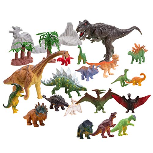 Wild Predators - Bote de Dinos 26 Piezas, Surtido Figuras Dinosaurios Juguetes 3 años o Más, Regalos para Niños, Dinosaurio de Juguete, Indominus Rex Incluido.
