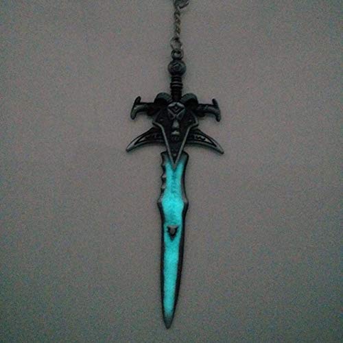 World of Warcraft Frostmourne Llavero Juego Caliente Hogar Piedra Llavero Espada Martillo Hacha Arma Llaveros   Luminosos