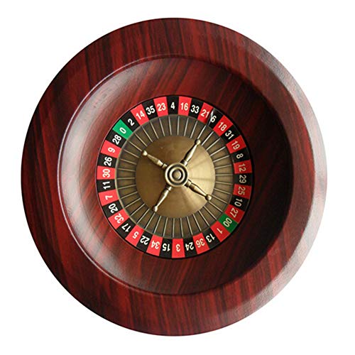 WRJ Ruleta, Diversión De La Familia Engranajes Mesa Juegos Entretenimiento Ocio Mesa Giratoria Madera para Juegos Casino O Un Regalo del Partido del Club De Padres Mayores Amigos,Rojo