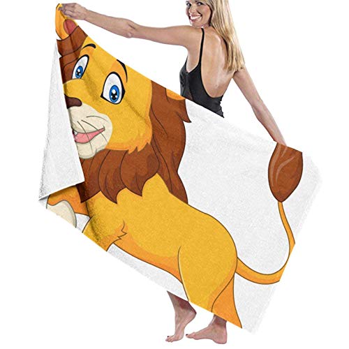 XCNGG Divertidos Personajes de Animales León The Bath Towel Five Star Hotel Quality Toalla de baño Premium Collection Suave, Felpa y Altamente Absorbente (1 Toalla de baño de 31 x 59 Pulgadas)