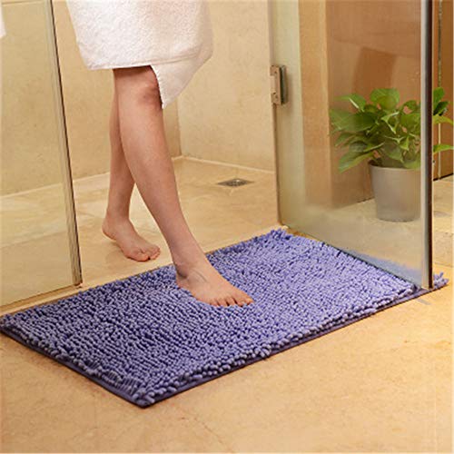 Xiaoxian - Alfombra antideslizante para baño (microfibra de felpilla, con absorción de agua, suave, lavable a máquina (40 x 60 cm), color lila