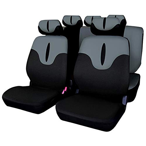 XY COOL Juego Completo de Fundas para Asientos de Coche universales - 9 Piezas (Gris)