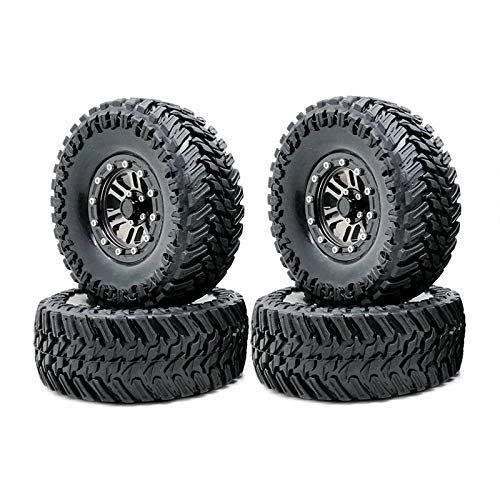 YanYun 4 Piezas Juego de Llanta y NeumáTicos de Goma Beadlock de 1,9 Pulgadas 108MM para 1/10 RC Crawler Axial SCX10 90046 AXI03007 TRX4