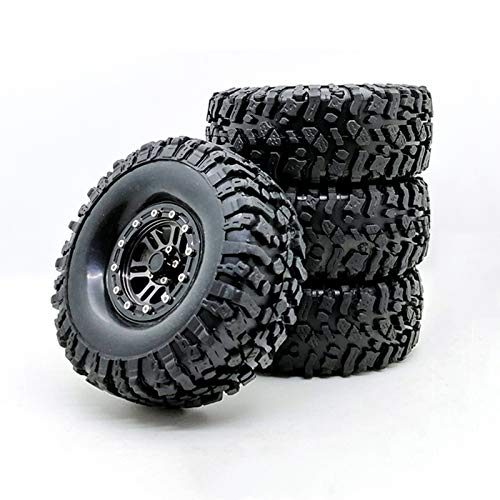 YanYun 4 Piezas Juego de Llantas y NeumáTicos de Goma Beadlock de 1,9 Pulgadas 120MM para 1/10 RC Crawler Axial SCX10 90046 AXI03007 TRX4