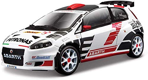 YaPin Model Car Modelo 1:24 Fiat Abbas Abarth Pengdu Punto Racing Simulation aleación Coche (Color : White)