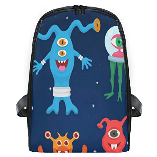 YCHY Mochilas Escolares Juveniles,Monstruo Extranjero Vector De Dibujos Animados Monstruoso Personaje,Mochila Hombre Casual Mochila para Portatil Resistente Mochila Instituto para Chicos, Viaje