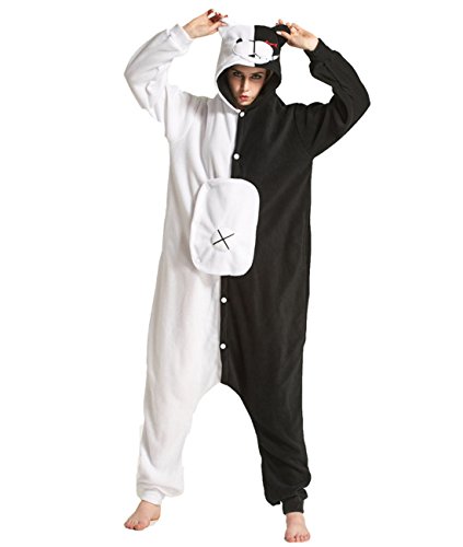 Yimidear Cosplay Ropa de Dormir, Unisex Adulto Pijamas Animales Disfraz Traje de Dormir Kigurumi Onesie (S, Monokuma)