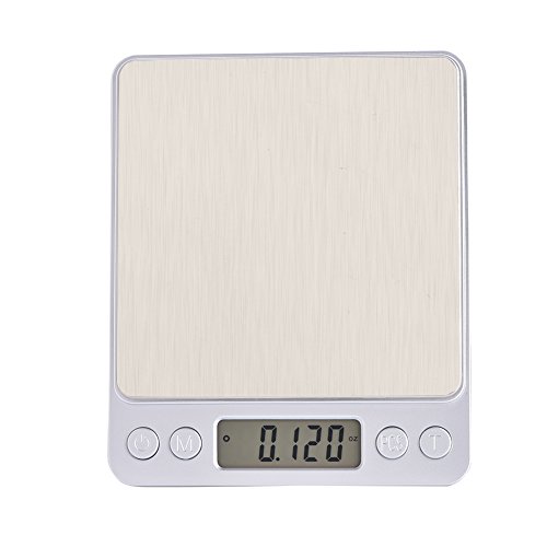 Zerone - Báscula de cocina digital, contador, balanza para alimentos con precisión ajustable y bandeja (3000 g × 0,01 g)