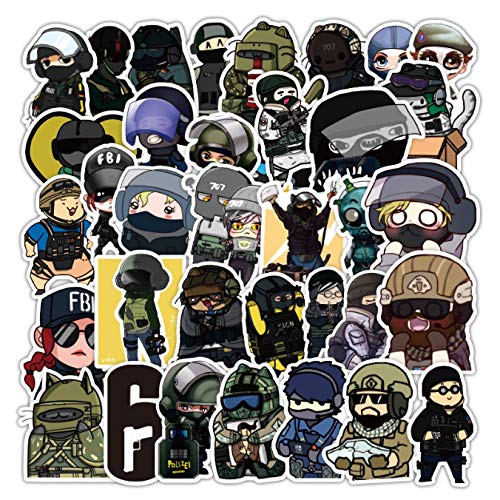 ZFHH 50pcs/Pack Popular Games Tom Clancy'S Rainbow Six Siege Stickers For Furniture Wall Desk DIY Chair Toy Car Trunk Computer TV Etc