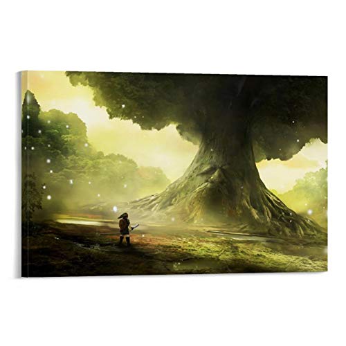 ZHENGDONG Póster de Ocarina of Time Zelda The Canvas Art Poster y pared Art Print Modern Family Bedroom Decor Poster 40 x 60 cm