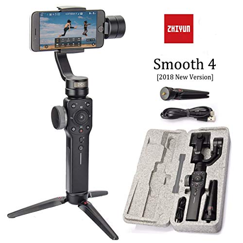 zhiyun Smooth 4 Estabilizador PortáTil De 3 Ejes para TeléFono Inteligente Viene con iPhone, Samsung. Huawei .GoPro Hero 6/5/4/3 (La úLtima VersióN) (Negro)