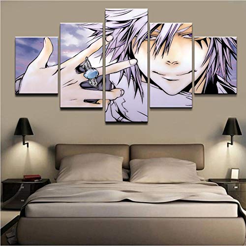 ZNNHERO Cuadro sobre Lienzo Decoración para el hogar Cuadros de Pintura 5 Piezas Animación Katekyo Hitman HD Wall Art Prints Poster Impresiones en Lienzo