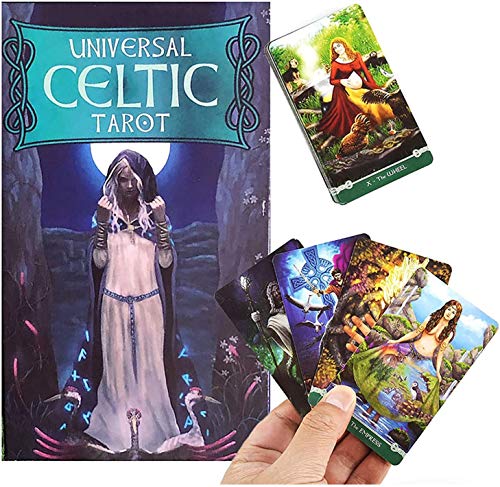 ZXCVBNM 78 Juegos De Cartas Juego De Cartas De Tarot General Celtic Juego De Cartas De Tarot Juego De Cartas De Tarot para Principiantes (Inglés) Cartas para Entretenimiento Familiar Y De Amigos