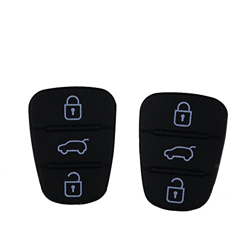 2 almohadillas de goma para llaves de 3 botones, almohadilla de goma de repuesto para mando a distancia de coche