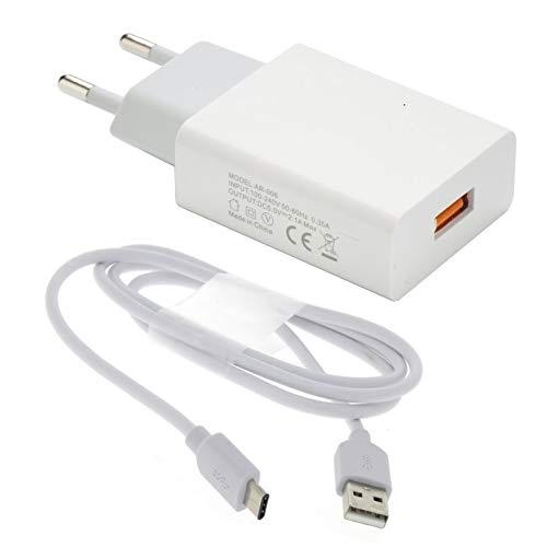 Acce2S Forever - Cargador USB 2A + Cable USB-C para Huawei P30 - P30 Lite - P30 Pro - P20 Pro - P20 Pro - P20 Lite - P10+ - P10 - P9 Plus - P9