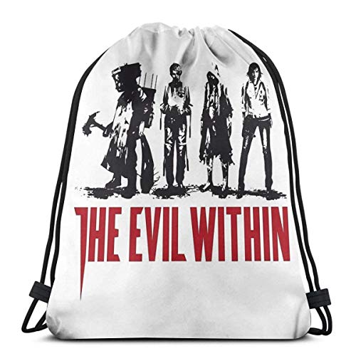 AEMAPE The Evil Within Mochila Deportiva Plegable Impermeable Bolsa de Gimnasio Saco Mochila con cordón 36x43 cm