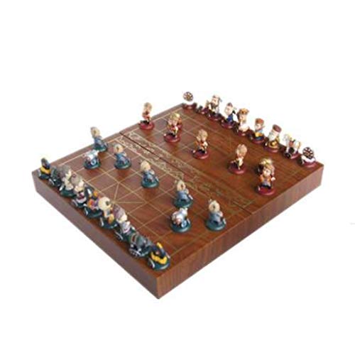 Ajedrez Travel Portable Chess Set de Madera Plegable Tablero de ajedrez carácter Forma de ajedrez Piezas Adultos niños educativos Regalo de Juguete Regalo de ajedrez